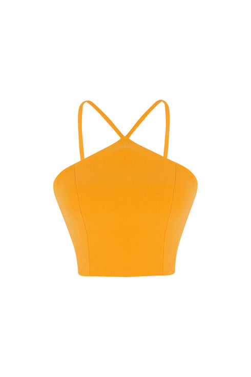 Cross Strap Marigold Crop Top